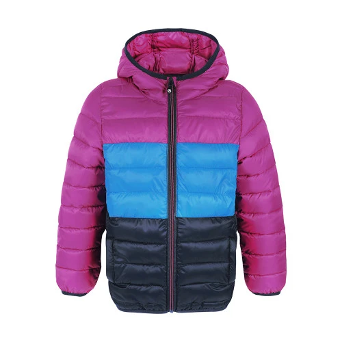 Color Kids Jacket W. Hood Quilted 3 Color Kids Jacket W. Hood Quilted